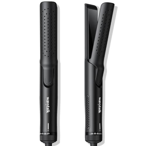 Fast Heating 1 Curling Iron with Cooling Air - Hair Straightener/Curler Combo (Pink)