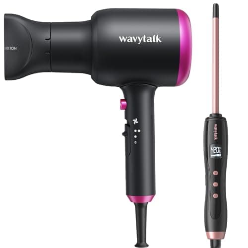 Wavytalk 1875W Ionic Hair Dryer with Diffuser & Curling Iron for Women