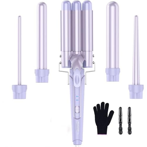 Waver Curling Iron Wand, BESTOPE PRO 5-in-1 Curling Set for Women