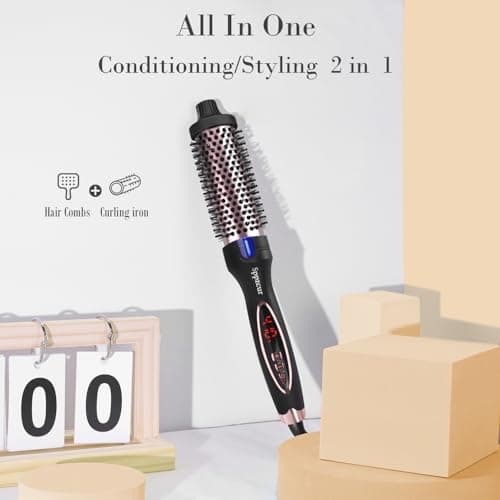 Thermal Curling Brush with Ionic Heating and LCD Display