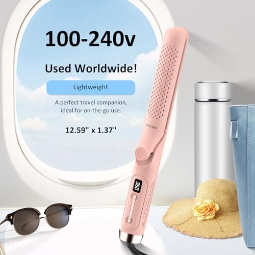 360° Airflow Styler Curling Iron - 1.25 Inch 2 in 1 Hair Tool with Cool Air, Extra Long Design, Dual Voltage