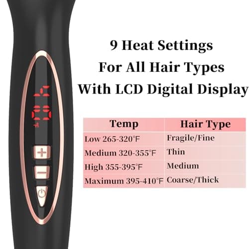 1.25 Inch Thermal Brush for Loose & Voluminous Curls with Digital Display - Dual Voltage for Travelers