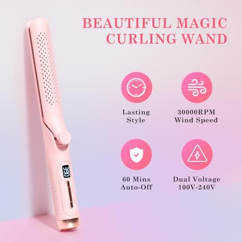 2-in-1 Hair Straightener and Curler with 360° Airflow and LED Display