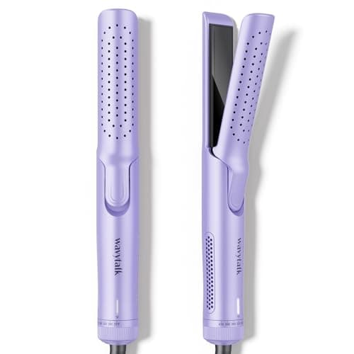 Fast Heating 1 Curling Iron with Cooling Air - Hair Straightener/Curler Combo (Pink)