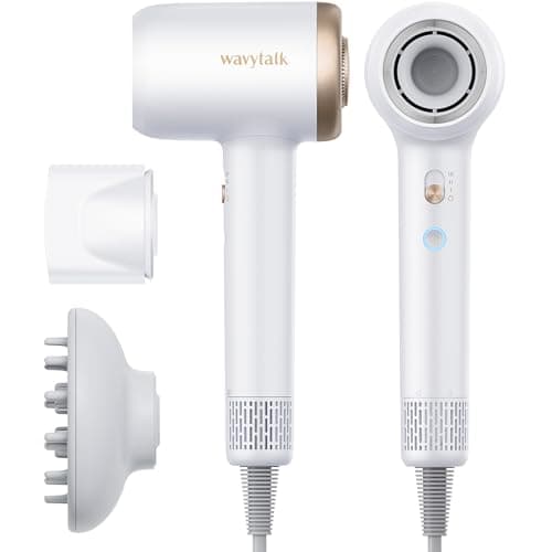 Wavytalk Turblow Pro Blow Dryer - Fast Drying with Pro Negative Ions, 110,000 RPM, White