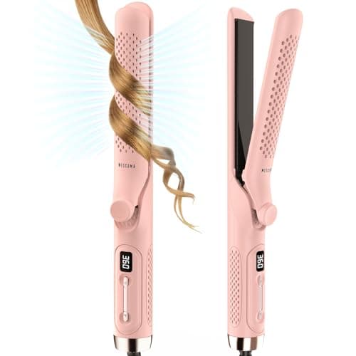 360° Airflow Styler Curling Iron - 1.25 Inch 2 in 1 Hair Tool with Cool Air, Extra Long Design, Dual Voltage