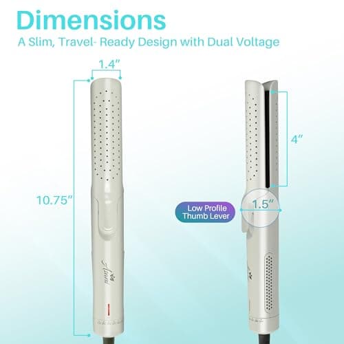 Asani 360° Airflow Styler - 2-in-1 Curling Wand & Hair Straightener for All Hair (White)