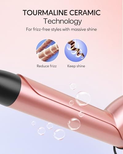 Wavytalk 5-in-1 Curling Iron Set with Heated Brush and Interchangeable Wands (0.5”-1.25”) - Instant Heat, Dual Voltage