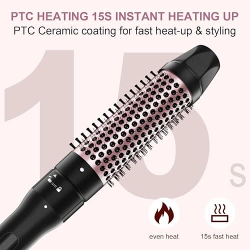 1.5 Inch Heated Ionic Curling Iron Brush for Long Medium Hair
