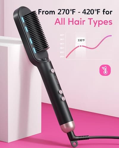 Ionic Hair Straightener Brush and Titanium Flat Iron for wavytalk