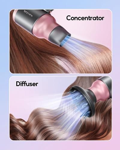 Wavytalk Portable Hair Dryer with Diffuser and Airflow Styler Curling Iron