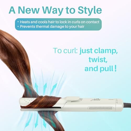 Asani 360° Airflow Styler - 2-in-1 Curling Wand & Hair Straightener for All Hair (White)