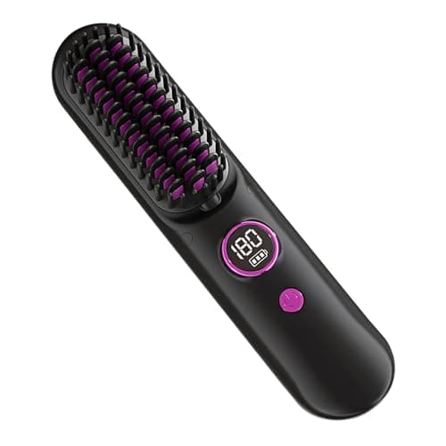 Portable Rechargeable Cordless Hair Straightening Brush