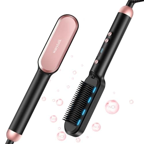 Ionic Hair Straightener Brush and Titanium Flat Iron for wavytalk