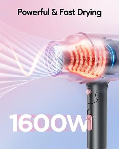 Wavytalk Portable Hair Dryer with Diffuser and Airflow Styler Curling Iron