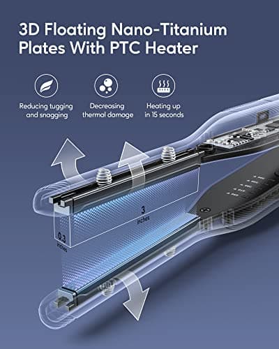 Wavytalk Ionic Hair Dryer and Pencil Flat Iron Set, 1875W Negative Ions Dryer with Diffuser and Concentrator, Professional Salon Straightener