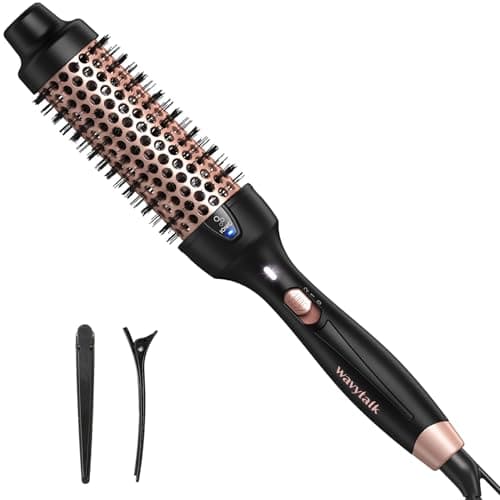 Ionic Heated Round Brush for Effortless Styling and Beautiful Curls - Dual Voltage (Purple)