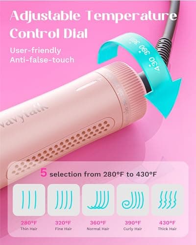 Fast Heating 1 Curling Iron with Cooling Air - Hair Straightener/Curler Combo (Pink)