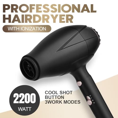 Ionic Hair Dryer for Women with Curly and Straight Hair