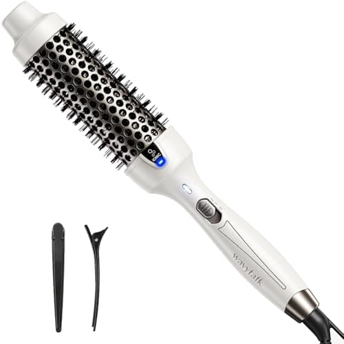Ionic Heated Round Brush for Effortless Styling and Beautiful Curls - Dual Voltage (Purple)