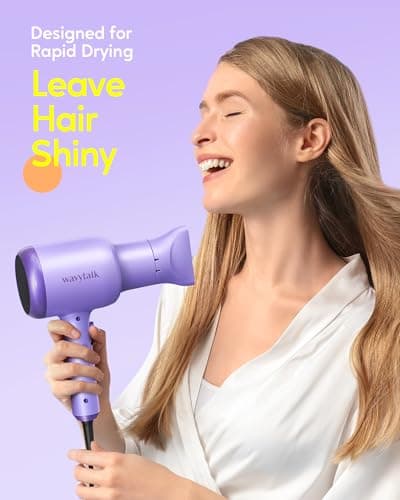 Wavytalk Ionic Hair Blow Dryer with Diffuser (Purple Lavender) + 1 Inch Negative Ion Flat Iron Hair Straightener (Purple)

Refined Title: Wavytalk Ionic Hair Blow Dryer with Diffuser (Purple Lavender) + Negative Ion Hair Straightener (Purple)