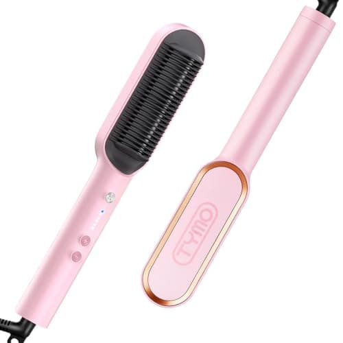 TYMO Ring Hair Straightener Brush for Women, Fast Heating & Dual Voltage
