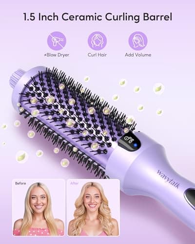 Wavytalk 1.5 inch Heated Round Brush with Negative Ion Technology