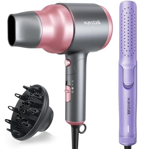 Wavytalk Portable Hair Dryer with Diffuser and Airflow Styler Curling Iron