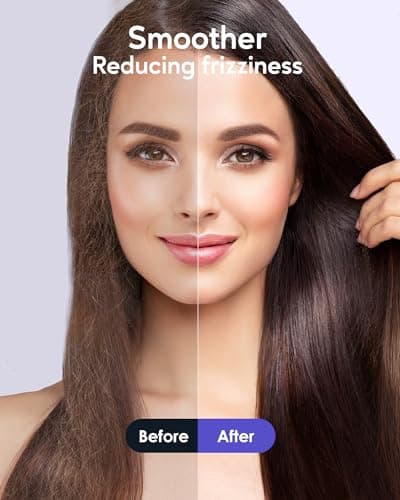Fast Heating Wavytalk Hair Straightener Brush for Women, Dual Voltage, Purple