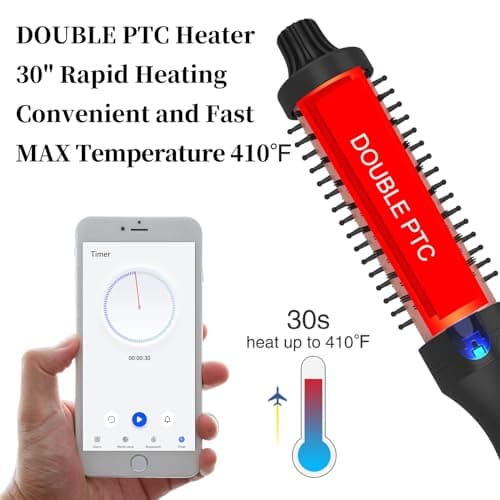 1.25 Inch Thermal Brush for Loose & Voluminous Curls with Digital Display - Dual Voltage for Travelers