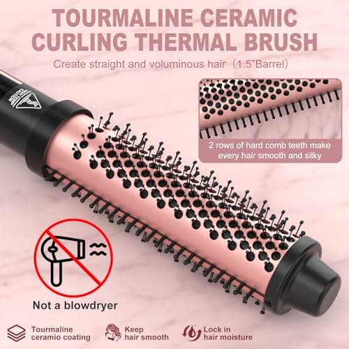 Curling Iron Set with Hair Straightener, Brush & Interchangeable Wands for Users