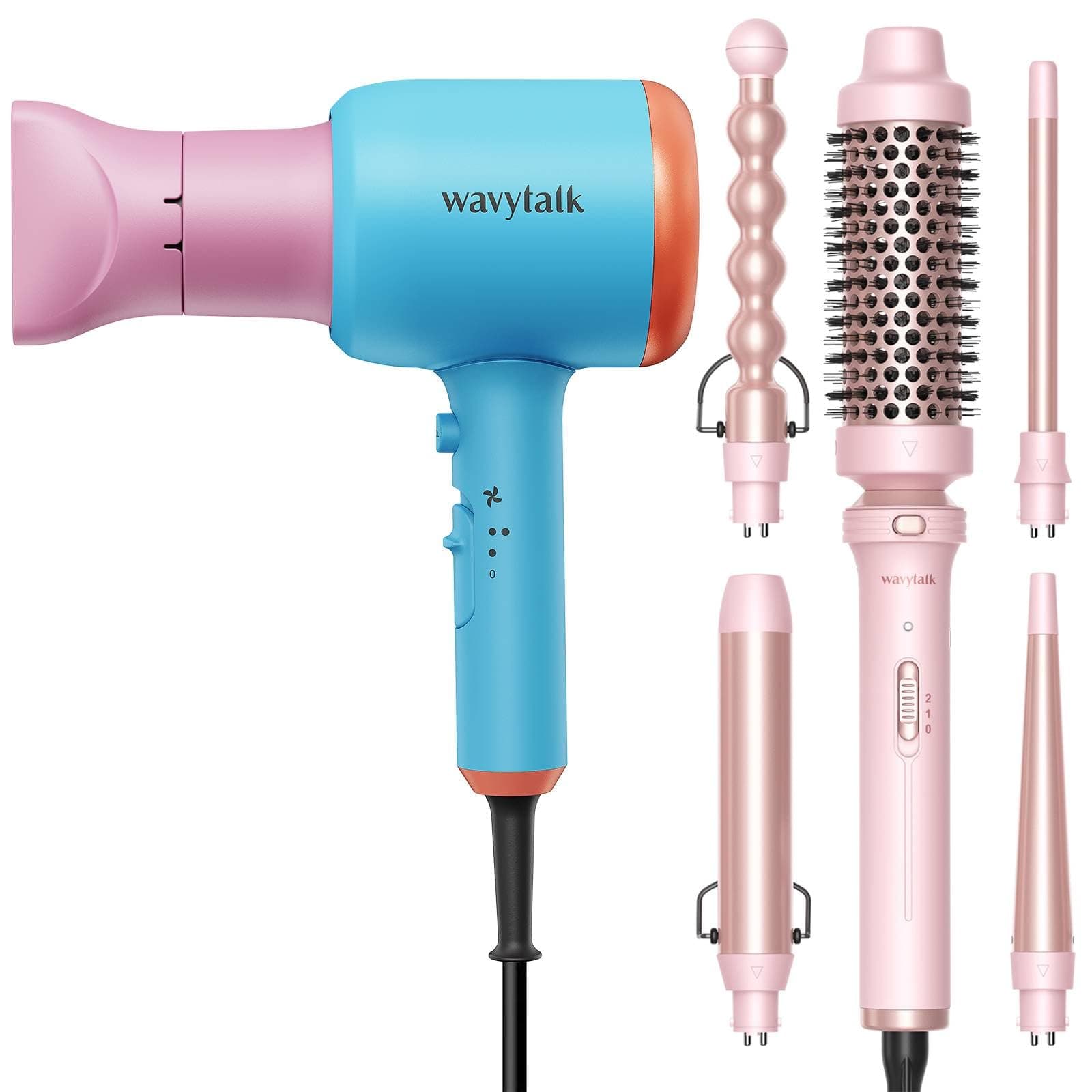 Hair Dryer and Curling Iron Set with Ceramic Wands