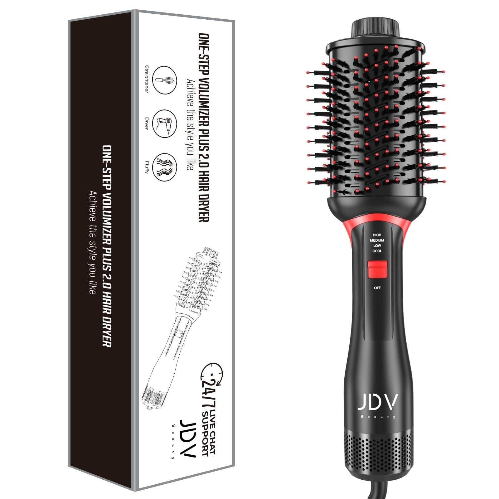 4-in-1 Hair Dryer and Styler with Negative Ion Anti-frizz